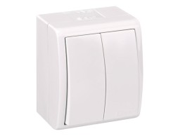 Interruptor Conmutador Doble Simon Aquarius Blanco
