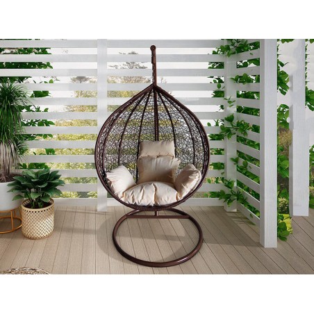 Columpio Jardín Marrakech Ratán Con Cojín