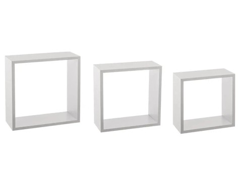 Joc 3 Prestatges Cub Paret Blanc