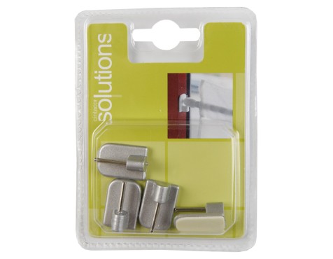Soporte Adhesivo Cortina Plata (4un)