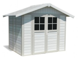 Caseta De Jardí En Resina Deco Gris Verd Blanca