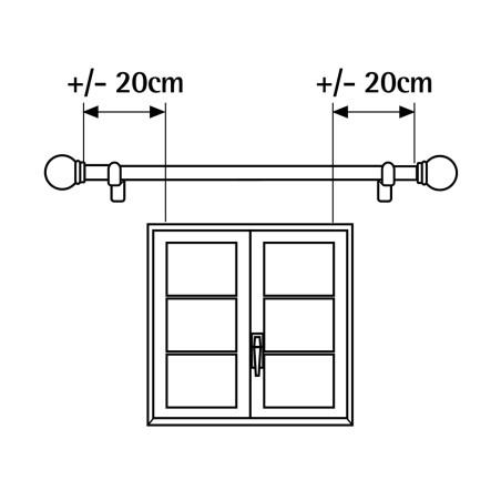 Barra Cortina Extensible Kit Esfera Anella Plata