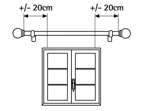 Barra Cortina Extensible Kit Esfera Anella Plata