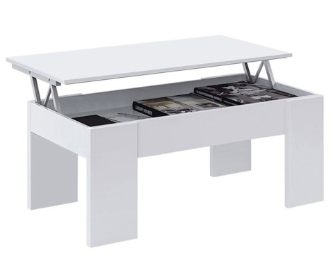 Mesa De Centro Elevable Flow Blanco Artik