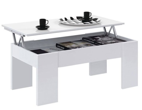 Mesa De Centro Elevable Flow Blanco Artik