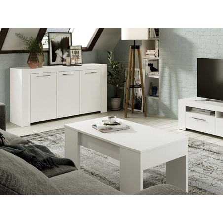 Mesa De Centro Elevable Flow Blanco Artik