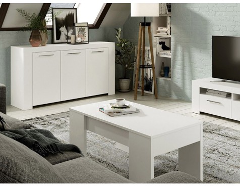 Mesa De Centro Elevable Flow Blanco Artik