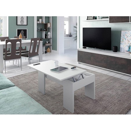 Mesa De Centro Elevable Flow Blanco Artik