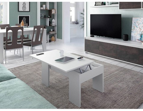 Mesa De Centro Elevable Flow Blanco Artik
