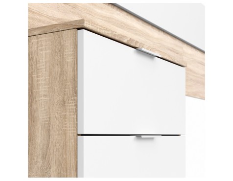 Cabecero Cama Alaya + 2 Mesitas Roble Blanco Artik