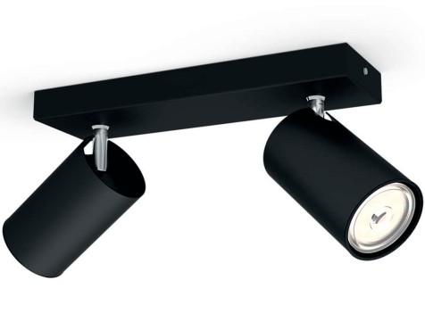 Regleta 2 Focus Philips Kosipo Negre