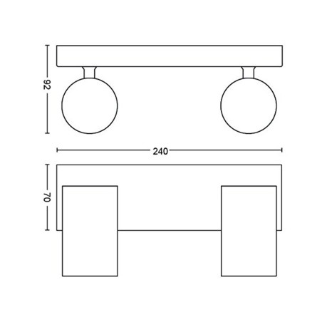 Regleta 2 Focus Philips Kosipo Negre