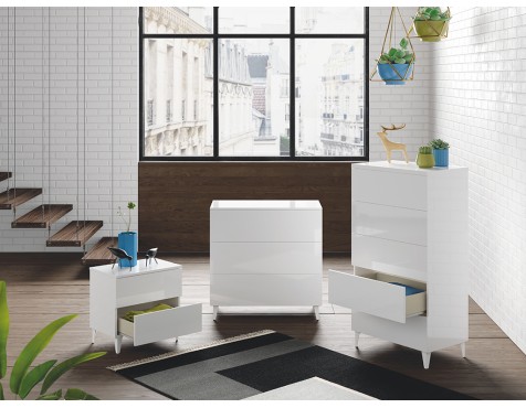 Cómoda 5 Cajones Loft Blanca