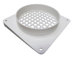Rejilla Exterior Redonda Pvc Blanca