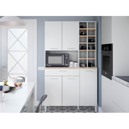 Mueble Auxiliar Cocina Roble Canadian Blanco Artik