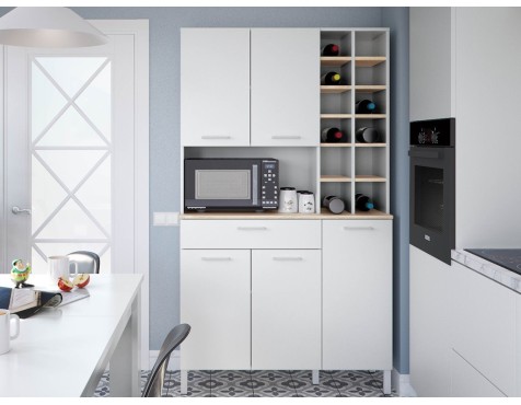 Mueble Auxiliar Cocina Roble Canadian Blanco Artik