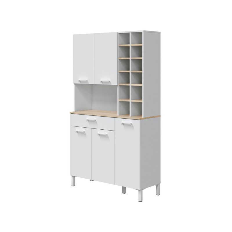 Mueble Auxiliar Fast 2P+1C Roble Canadian-Blanco