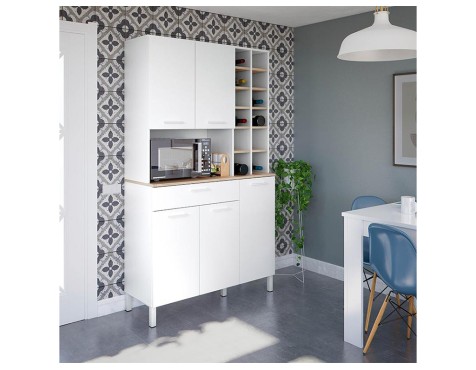 Mueble Auxiliar Cocina Roble Canadian Blanco Artik