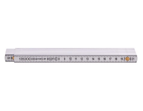 Metre De Plàstic Plegable Blanc