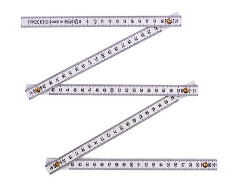 Metre De Plàstic Plegable Blanc