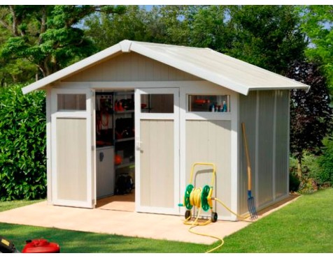 Caseta De Jardí En Resina Utility Gris Verd