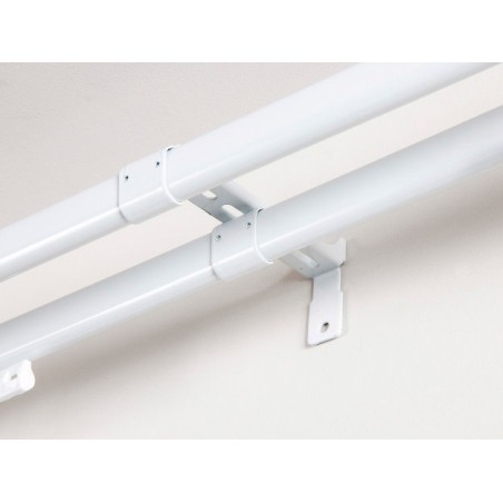Soporte Riel Central Blanco Doble