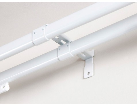 Soporte Riel Central Blanco Doble