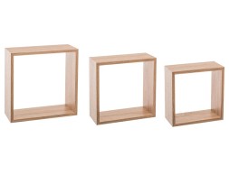 Joc 3 Prestatges Cub Paret Roure Natural