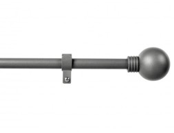 Barra Cortina Extensible Kit Esfera Anilla Gris