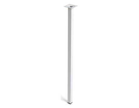 Pata Mesa Acero Cuadrada Blanca 25X25X800Mm