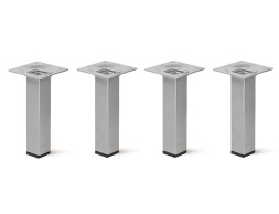 Pata Mueble Acero Cuadrada Aluminio 4un 25X25X100