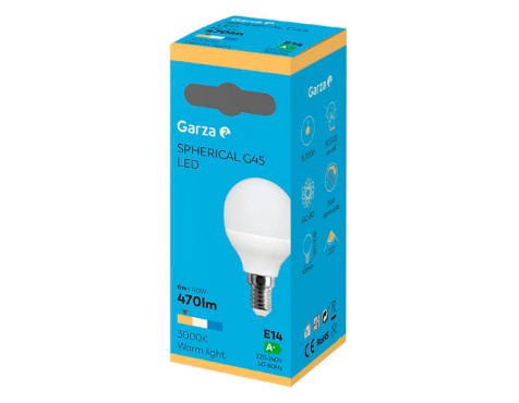 Bombilla Led Esférica Garza Luz Cálida