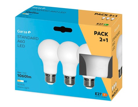 Bombilla Led Estándar 2+1 Garza Luz Cálida