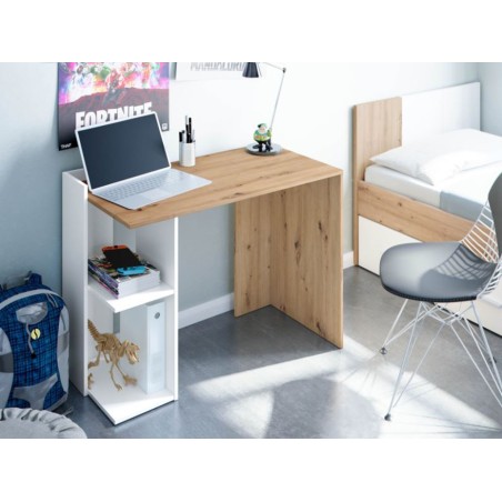 Escritorio Reversible Kenia Roble Y Blanco Artik