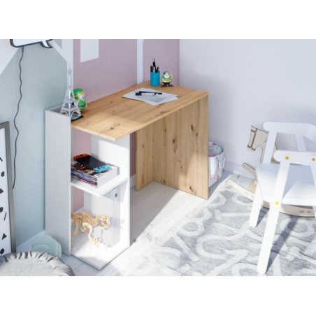 Escritorio Reversible Kenia Roble Y Blanco Artik