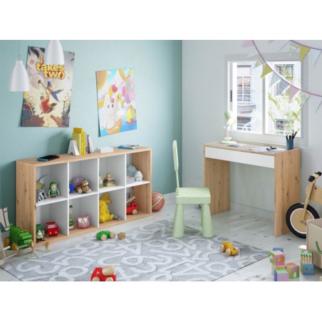 Estantería Cubos Noa Roble Nodi Y Blanco Artik