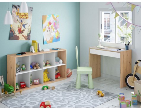 Estantería Cubos Noa Roble Nodi Y Blanco Artik
