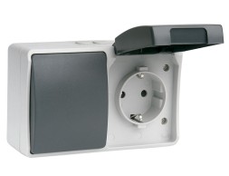 Interruptor Conmutador+Base Enchufe Simon Atlantis