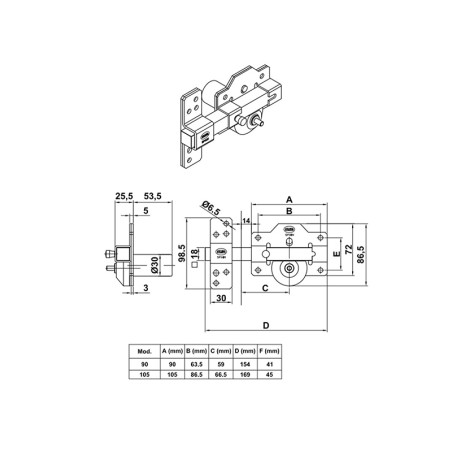 Cerrojo Seguridad Modelo 1 Plus
