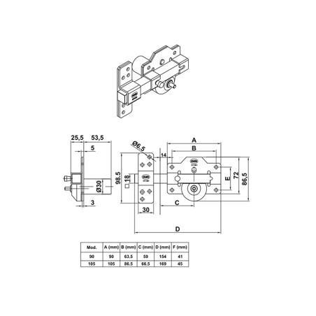 Cerrojo Seguridad Modelo 1 Plus