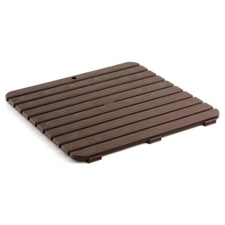 Tarima Ducha Polipropileno Madera Oscura