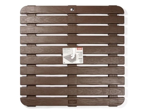 Tarima Ducha Polipropileno Madera Oscura