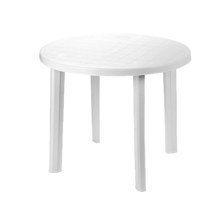 Mesa Jardín Redonda Tondo Resina Blanca