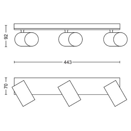 Regleta 3 Focus Philips Kosipo Blanc