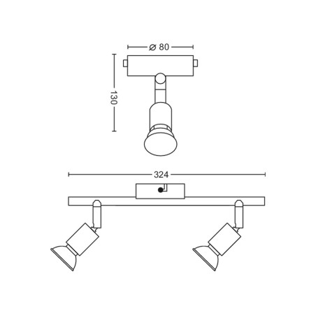 Regleta 2 Focus Blanc Limbali Philips