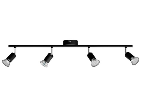 Regleta 4 Focos Negro Limbali Philips
