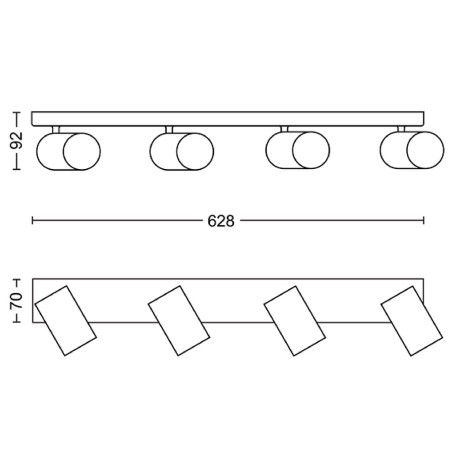 Regleta 4 Focus Philips Kosipo Blanc