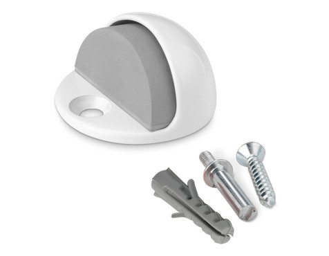 Tope Puerta Tornillo Metálico Blanco
