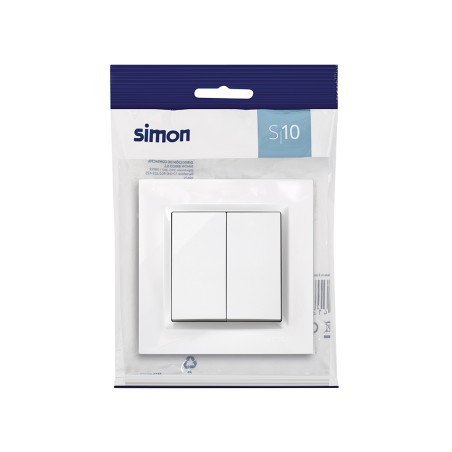 Interruptor Commutador Doble Simon 10 Blanc