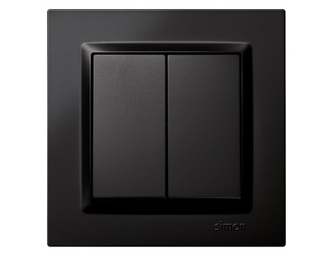 Interruptor Conmutador Doble Simon 10 Negro